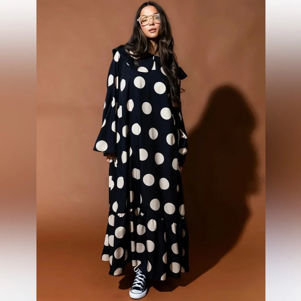 Dressed in LALA Black and White Polka Dot Maxi Dress - Picture 8 of 16